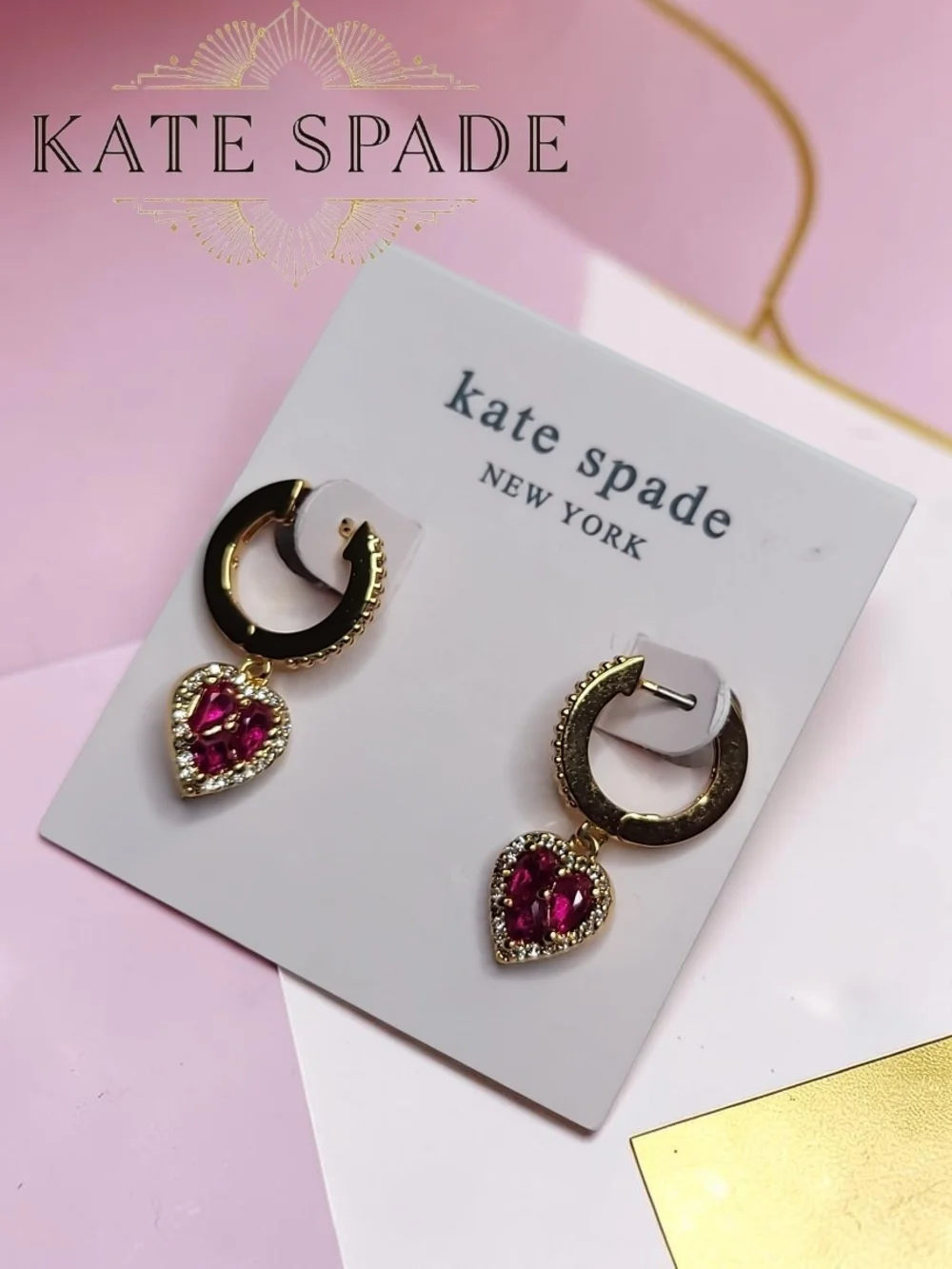 Kate Spade New York Spell It Out Heart Huggie Earrings
